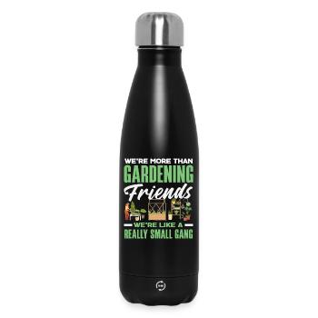 Gardening Friends Little Gang Funny Gardener - Insulated Water Bottle 500 ml - black - Front