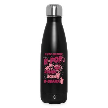 Culture K-Pop Ramen Boba K Drame Musique coréenne Amour - Bouteille isotherme 500 ml - noir - Devant