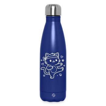 Karate Kawaii Katze - Thermosflasche 500 ml - Dunkelblau  - Vorne