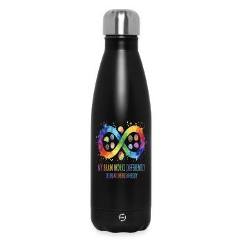 Mon cerveau fonctionne différemment : la neurodiversité - Bouteille isotherme 500 ml - noir - Devant