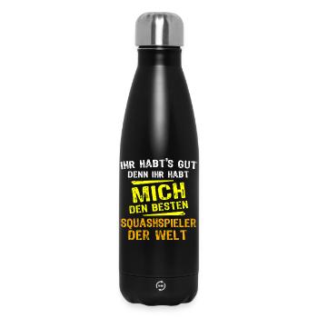 Don de joueur de squash - Bouteille isotherme 500 ml - noir - Devant