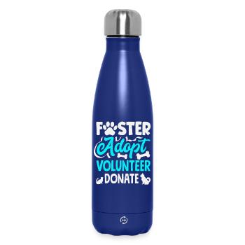 Foster Adopt Volunteer Animal Rescue Shelter - Insulated Water Bottle 500 ml - dark blue  - Front
