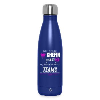 beste Chefin motiviertes Team Chefin geschenke - Bouteille isotherme 500 ml - bleu foncé  - Devant