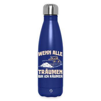 Schneeräumer WENN ALLE TRÄUMEN BIN ICH RÄUMEN - Thermosflasche 500 ml - Dunkelblau  - Vorne