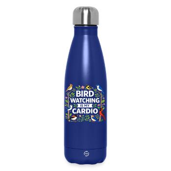 Bird Watching Birding Bird Watcher Bird Nerd - Insulated Water Bottle 500 ml - dark blue  - Front
