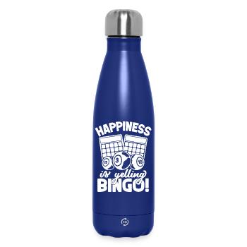 Le bonheur du joueur de bingo crie bingo - Bouteille isotherme 500 ml - bleu foncé  - Devant