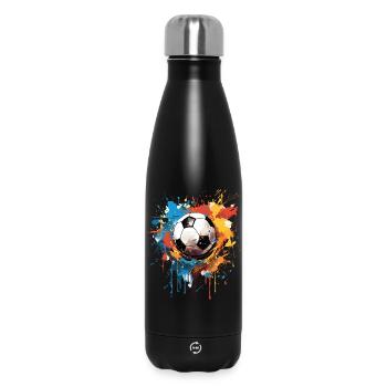 Foot Football Ballon Joueur Supporter idée Cadeau - Bouteille isotherme 500 ml - noir - Devant