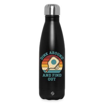 Pickleball-lustiger Spieler spielt herum und findet es heraus - Thermosflasche 500 ml - Schwarz - Vorne