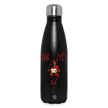 Jak Żyć Polish Meme Existential Jester - Insulated Water Bottle 500 ml - black - Front