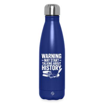 Warnung könnte anfangen, über Geschichte zu sprechen - Thermosflasche 500 ml - Dunkelblau  - Vorne