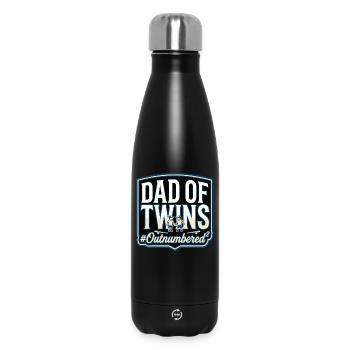 Dad of Twins Papa Zwillinge Baseball Spruch - Thermosflasche 500 ml - Schwarz - Vorne