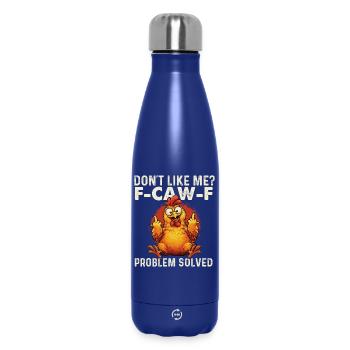 FCawF Problème résolu : Corbeau Sarcasme Humour noir - Bouteille isotherme 500 ml - bleu foncé  - Devant