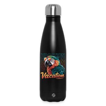 Papagei Urlaub Abenteuer mit Sommerbrille - Thermosflasche 500 ml - Schwarz - Vorne