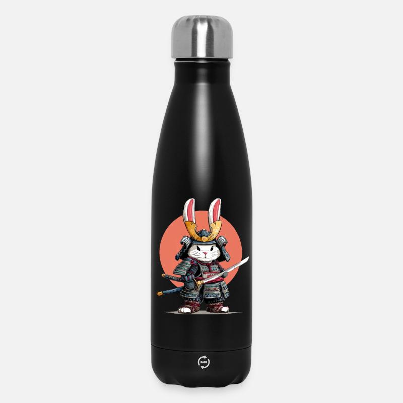 Guerrier Samouraï Lapin - Bouteille isotherme 500 ml - noir