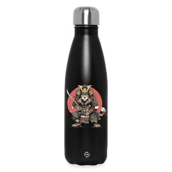 Samurai-Löwe in Rüstung - Thermosflasche 500 ml - Schwarz - Vorne