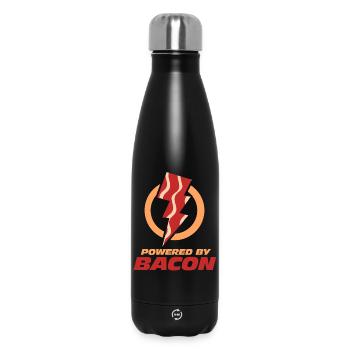 Powered By Bacon Lightning Bolt - Insulated Water Bottle 500 ml - black - Front