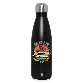 Insel Fehmarn MOIN FEHMARN OSTSEELIEBE Lustig - Thermosflasche 500 ml - Schwarz - Vorne