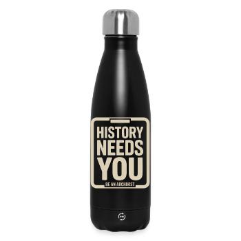 L’histoire exige que tu sois archiviste - Bouteille isotherme 500 ml - noir - Devant