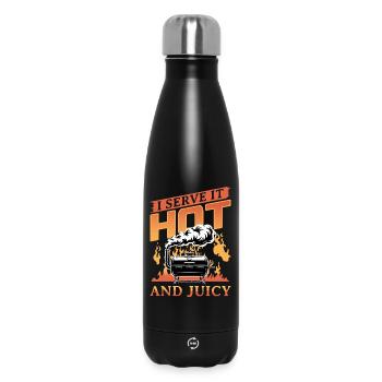 BBQ Grilling Meat Smoking Barbecue - Insulated Water Bottle 500 ml - black - Front