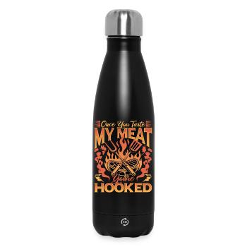 BBQ Grilling Meat Smoking Barbecue - Insulated Water Bottle 500 ml - black - Front
