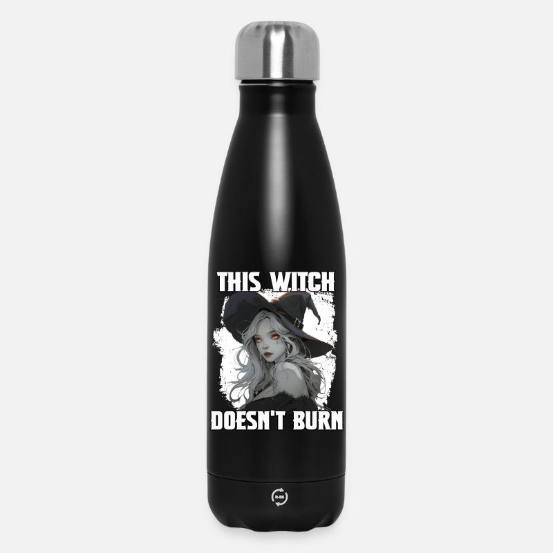 Hexen Damen T Hexen Spruch | Halloween Party Hexen - Thermosflasche 500 ml - Schwarz
