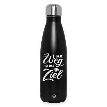 Der Weg ist das Ziel - Camino - Jakobsweg - Pilger - Thermosflasche 500 ml - Schwarz - Vorne