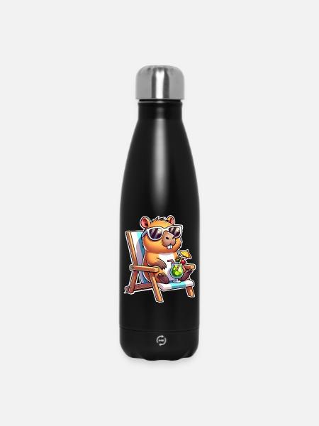 Capybara Chill - Thermosflasche 500 ml - Schwarz