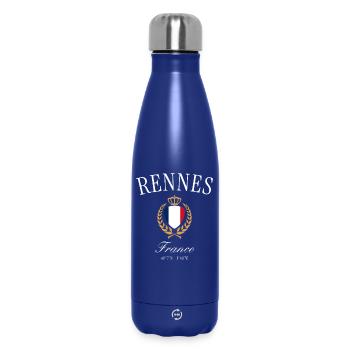 Couronne des armoiries de Rennes, France – Souvenir de voyage - Bouteille isotherme 500 ml - bleu foncé  - Devant