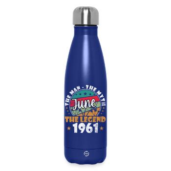 June Legend 1961 Retro Badge - Insulated Water Bottle 500 ml - dark blue  - Front
