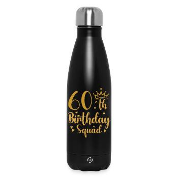 60th Birthday Squad - Insulated Water Bottle 500 ml - black - Front