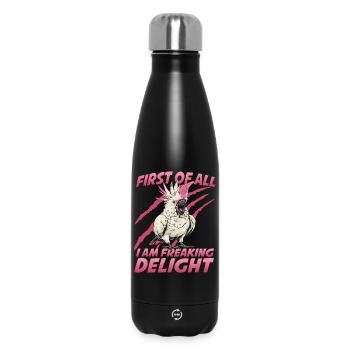 Exotic Cockatoo Parrot Bird Holder - Insulated Water Bottle 500 ml - black - Front
