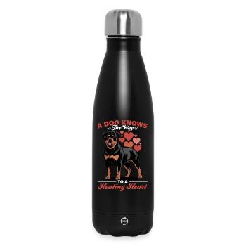 Rottweiler Rottweiler Rottie Race de chien - Bouteille isotherme 500 ml - noir - Devant