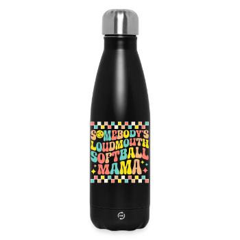 Softball Mama im Retro-Stil - Thermosflasche 500 ml - Schwarz - Vorne