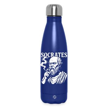 Sokrates raucht Zigarettenporträt-Design - Thermosflasche 500 ml - Dunkelblau  - Vorne