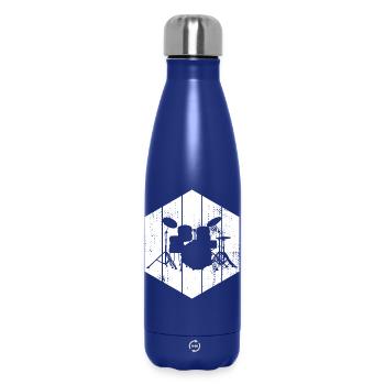 Drum Set Drawing - Insulated Water Bottle 500 ml - dark blue  - Front