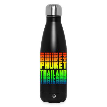 Phuket Thailand rainbow design - Insulated Water Bottle 500 ml - black - Front