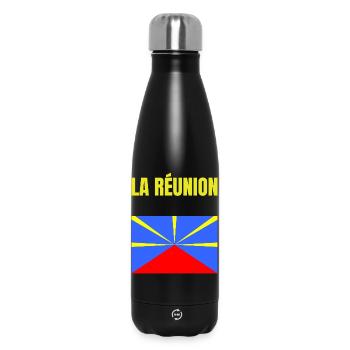 T-Shirt mit Vulkanflagge auf der Insel La Réunion - Thermosflasche 500 ml - Schwarz - Vorne