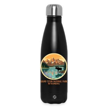 Chemise du parc national de Grand Teton, Wyoming, États-Unis - Bouteille isotherme 500 ml - noir - Devant