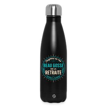 Beau Gosse Retraite - Badge Vintage - Bouteille isotherme 500 ml - noir - Devant
