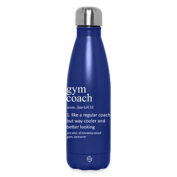 Gym Coach Definition Funny Fitness Instructor - Insulated Water Bottle 500 ml - dark blue  - Front