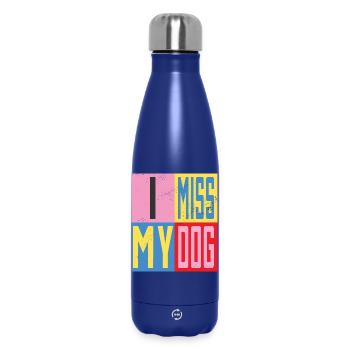 Mon chien me manque - Bouteille isotherme 500 ml - bleu foncé  - Devant