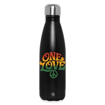 Paix et amour Design Rasta - Bouteille isotherme 500 ml - noir - Devant