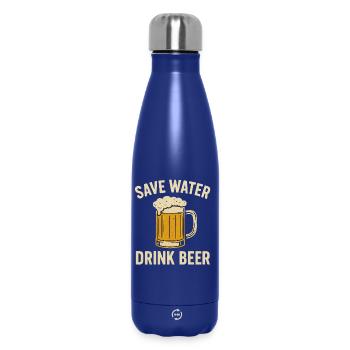 Save Water Drink Beer - Insulated Water Bottle 500 ml - dark blue  - Front