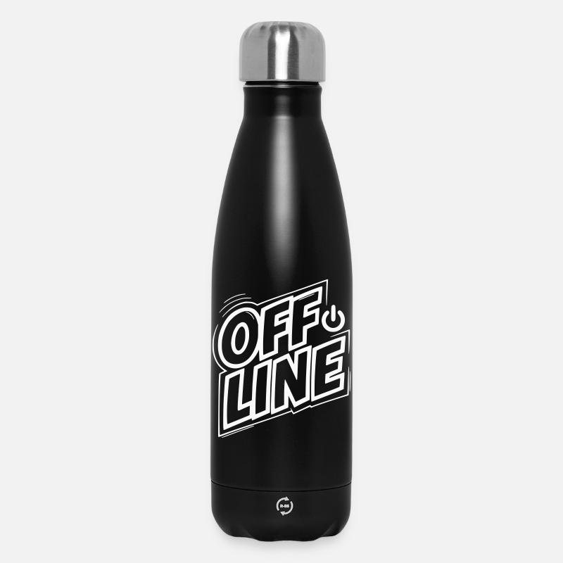 Mode hors ligne rétro - Bouteille isotherme 500 ml - noir