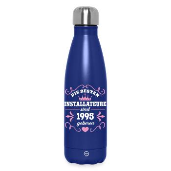 Anniversaire du plombier Né en 1995 Né à 95 ans - Bouteille isotherme 500 ml - bleu foncé  - Devant
