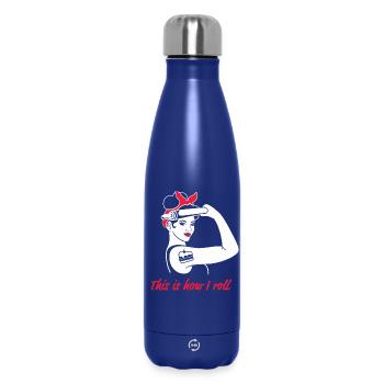 cuire les femmes pouvoir féminisme drôle boulanger - Bouteille isotherme 500 ml - bleu foncé  - Devant