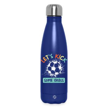 Fußball Team EM lustige Sprüche bunte Farben icon - Thermosflasche 500 ml - Dunkelblau  - Vorne
