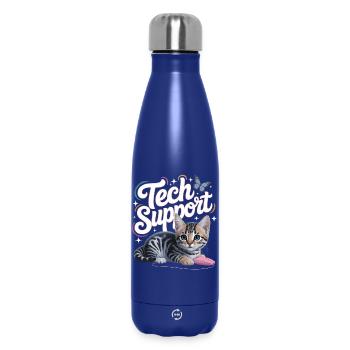 Funny Tech Support Cute Cat Ironic IT - Thermosflasche 500 ml - Dunkelblau  - Vorne