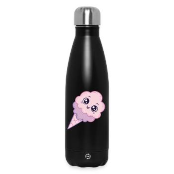 Glace Kawaii Nuage Rose - Insulated Water Bottle 500 ml - black - Front