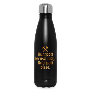 Ruhrpott lernse nich, Ruhrpott bisse. - Zollverein - Thermosflasche 500 ml - Schwarz - Vorne